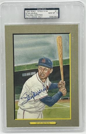 1985 Perez-Steele Stan Musial Autograph PSA 10 Auto (Crack on back of slab)