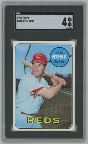 1969 Topps #120 Pete Rose SGC 4 VGEX Nicely Centered
