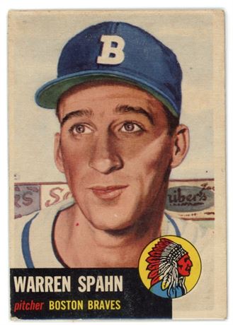 1953 Topps #147 Warren Spahn GOOD+ Marked