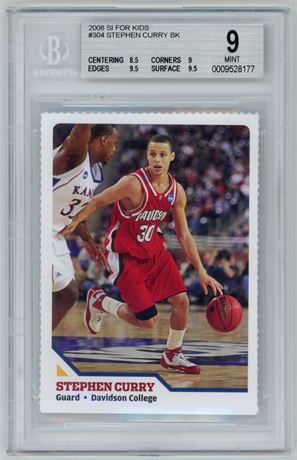 2008 Sports Illustrated For Kids #304 Steph Curry RC BGS 9 MINT