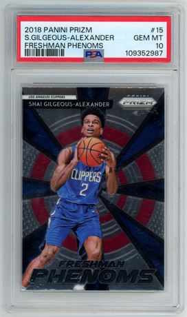 2018 Panini Prizm #15 Shai Gilgeous-Alexander RC Freshman Phenoms PSA 10