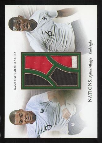 2020 Futera Unique Kylian Mbappe Paul Pogba Dual Relic 9/17