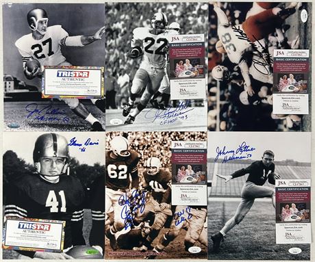 Heisman Winner Auto Photo Lot (6) Cappelletti ('73), Bellino (60), Davis ('46)