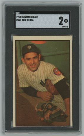 1953 Bowman #121 Yogi Berra SGC 2 GOOD