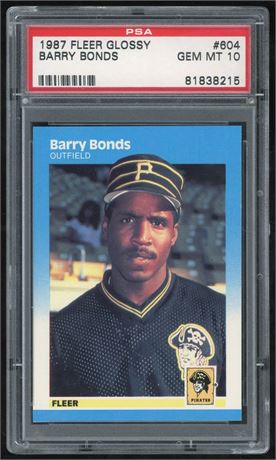 1987 Fleer Glossy #604 Barry Bonds RC PSA 10 GEM MINT