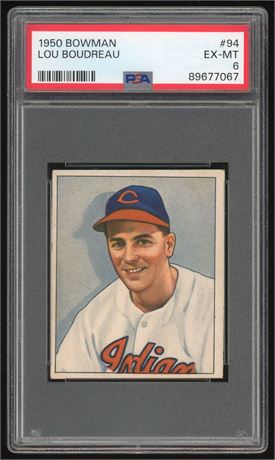 1950 Bowman #94 Lou Boudreau PSA 6 EXMT