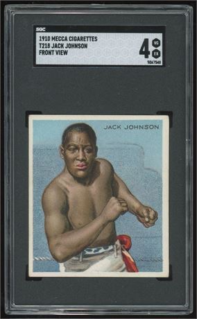 1910 Mecca T218 Champions Jack Johnson Front View SGC 4 VGEX PWCC A Top 30%