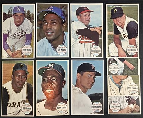 1964 Topps Giants Baseball (10) w/ Koufax, Clemente, Aaron VGEX+ AVG
