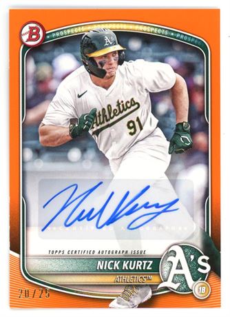 2025 Bowman 20/25 Nick Kurtz Prospects Rookie Autograph