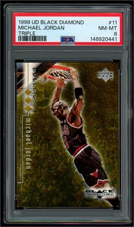 1998 UD Black Diamond #11 Michael Jordan Triple PSA 8 NMMT