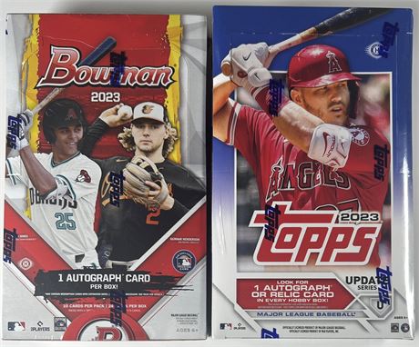 2023 Topps Update & Bowman Hobby Box Factory-Sealed Lot (2)