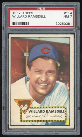 1952 Topps #114 Willard Ramsdell PSA 7 NM