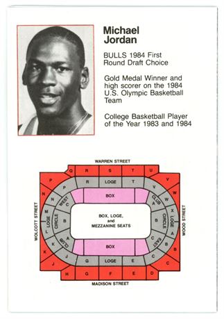 1984 Chicago Bulls Pocket Schedule Michael Jordan Rookie