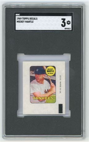 1969 Topps Decals Mickey Mantle SGC 3 VG