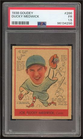 1938 Goudey #286 Ducky Medwick Hi# PSA 1.5 FAIR