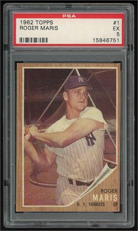 1962 Topps #1 Roger Maris PSA 5 EX