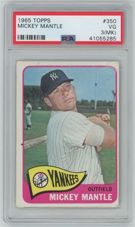 1965 Topps #350 Mickey Mantle PSA 3(MK)
