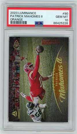 2023 Luminance #90 Patrick Mahomes Orange PSA 10 GEM MINT