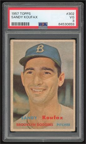 1957 Topps #302 Sandy Koufax PSA 3 VG Series 4 Low Print Run