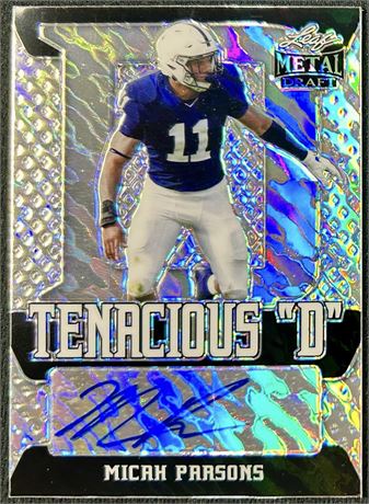 2021 Leaf Metal Draft Micah Parsons Tenacious "D" RC Autograph 43/60