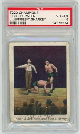 1910 T220 Champions Fight Between J Jeffries/T Sharkey PSA 4 VGEX