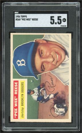 1956 Topps #260 Pee Wee Reese SGC 5.5 EX+