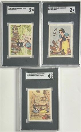 1940 De Beukelaer Snow White SGC Graded Card Lot (3)