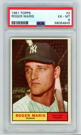 1961 Topps #2 Roger Maris PSA 6 EXMT