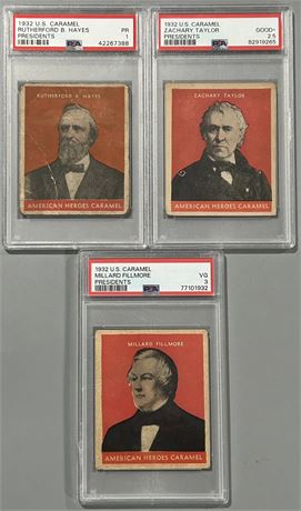1932 US Caramel Presidents PSA Graded Lot (3)