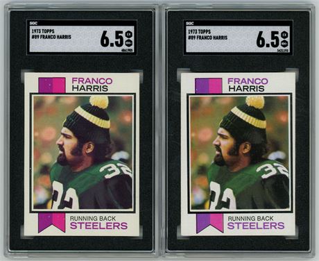 1973 Topps #89 Franco Harris RC SGC Graded Lot (2)