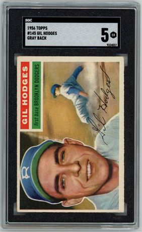1956 Topps #145 Gil Hodges Gray Back SGC 5 EX