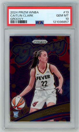 2024 Prizm WNBA #13 Caitlin Clark RC Groovy PSA 10 GEM MINT