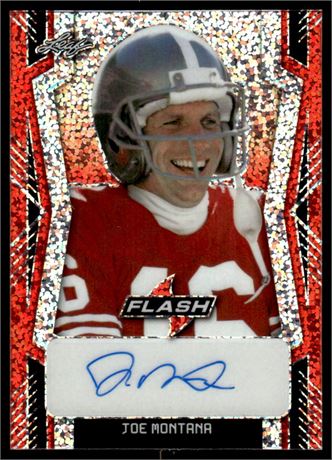 2022 Leaf Flash Joe Montana Auto Red 1/5