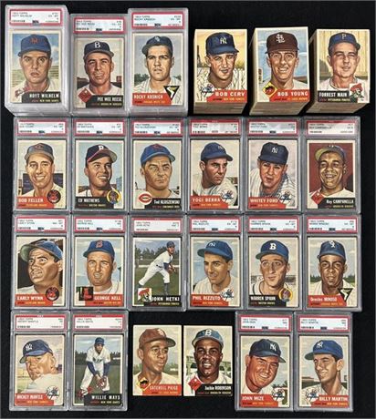 1953 Topps Baseball Complete Set (1-280) w/ 35 PSA EX-EXMT Avg See Pics NICE SET