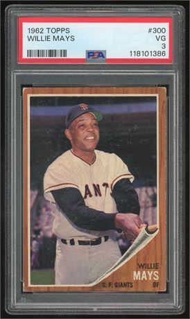 1962 Topps #300 Willie Mays PSA 3 VG