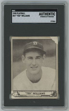 1940 Playball #27 Ted Williams SGC Authentic