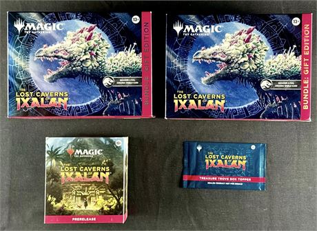 MTG Lost Caverns of Ixalan Gift Bundle x2+Prerelease Kit+Treasure Trove Pack