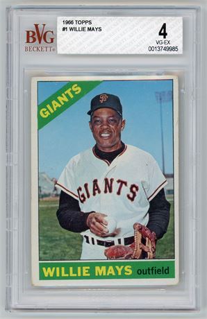 1966 Topps #1 Willie Mays BVG 4 VGEX