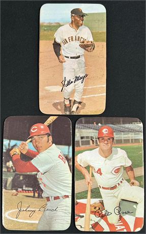 (3) 1971 Topps Super Lot Mays / Rose / Bench