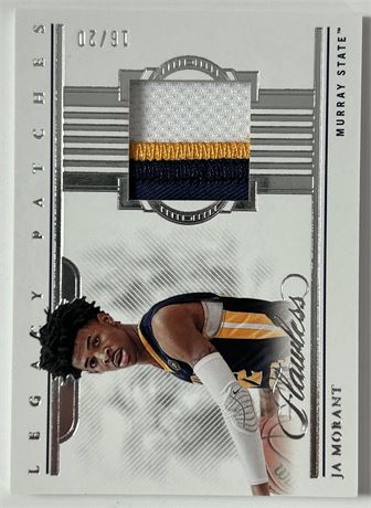 2022 Panini Flawless Ja Morant RC Legacy Patches 16/20 3 Color Patch