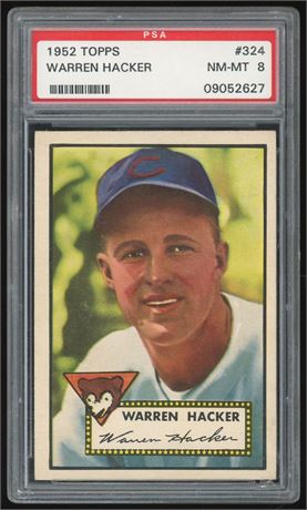 1952 Topps #324 High # Warren Hacker PSA 8 NMMT Only 11 Higher