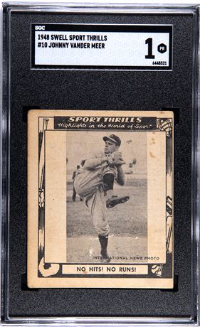 1948 Swell Sport Thrills #10 Johnny Vander Meer SGC 1 POOR