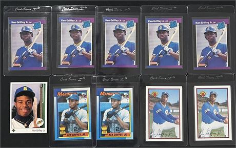 1989-90 Ken Griffey Jr RC Lot (10) Including Iconic 1989 Upper Deck (Ding TR)