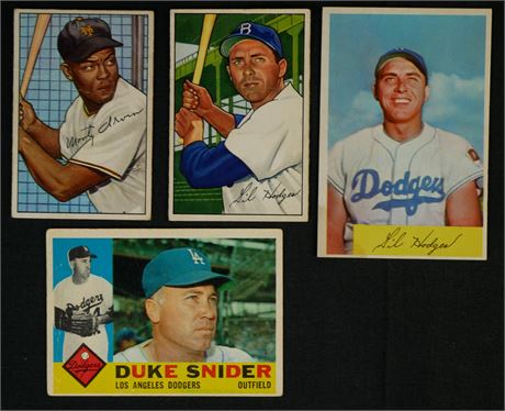 1952-1960 Bowman/Topps Baseball HOF Lot (4) Low Grade to VGEX