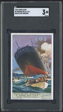 1938 Liebig S1382 #2 Prodigi Della TSF (Titanic) Guglirlmo Marconi SGC 3 VG