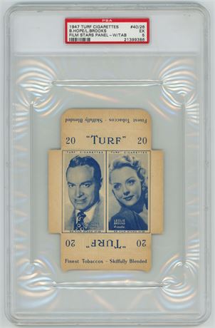 1947 Turf #40/26 Bob Hope & Leslie Brooks Film Stars Panel w/ Tab PSA 5 EX