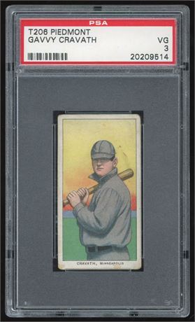 1909 T206 Piedmont #110 Gavvy Cravath PSA 3 VG