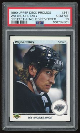 1990 Upper Deck Promos #241 Wayne Gretzky Error Feet & Inches Reversed PSA 10