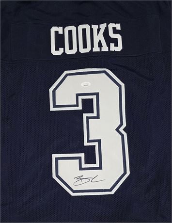 Brandon Cooks XL Autographed Pro Style Blue Football Jersey JSA