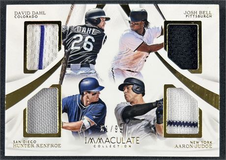 2017 Panini Immaculate 61/99 Aaron Judge Quad Player Patch w/ Pinstripe